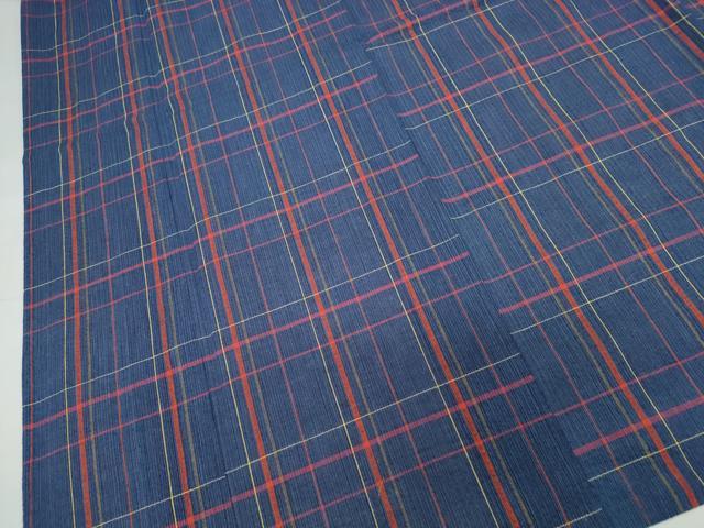 平和屋着物∴夏物 阿波しじら織 浴衣 格子柄 綿 逸品 CABH1235ng