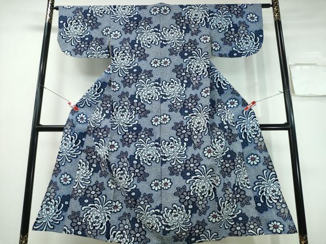 平和屋着物∴夏物 浴衣 乱菊 リップル生地 綿 逸品 CABH1255ng