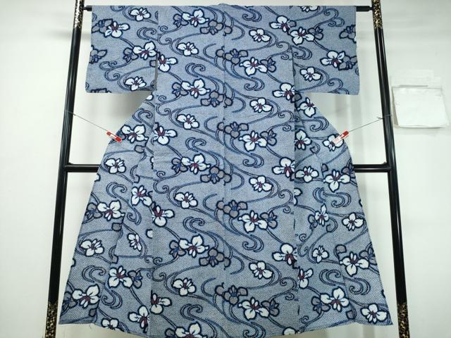 平和屋着物∴夏物 浴衣 流水舞花文 リップル生地 日本製 綿 逸品 CABH1258ng