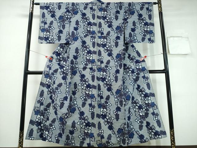 平和屋着物∴夏物 浴衣 草花文 リップル生地 綿 逸品 CABH1260ng