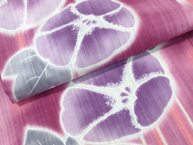 平和屋着物∴夏物 日本のお笑いタレント 俳優 画家 書家 片岡鶴太郎 浴衣 朝顔 綿 逸品 CABH1263ng