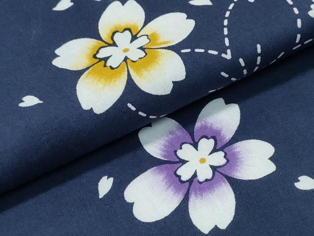 平和屋着物∴夏物 浴衣 舞桜 綿 逸品 CABH1272ng