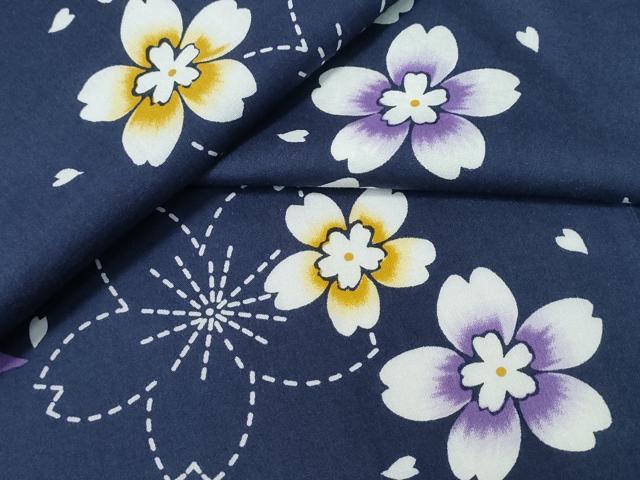平和屋着物∴夏物 浴衣 舞桜 綿 逸品 CABH1272ng