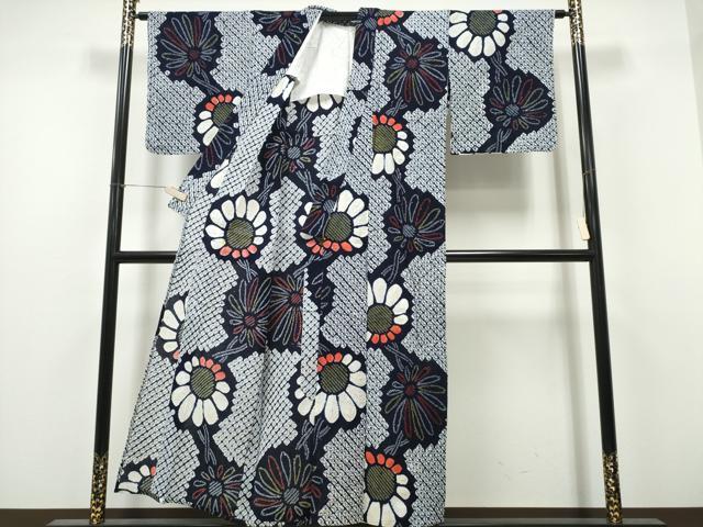平和屋着物∴夏物 浴衣 有松鳴海絞り 枝菊文 綿 逸品 CABH1280ng