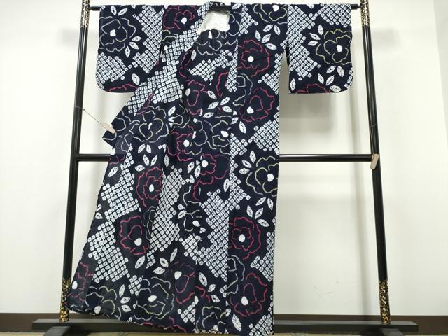 平和屋着物∴夏物 浴衣 有松鳴海絞り 舞花文 綿 逸品 CABH1287ng