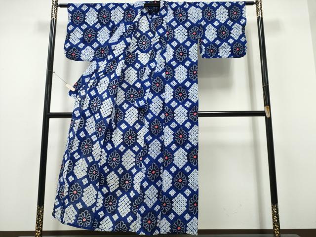 平和屋着物∴夏物 浴衣 有松鳴海絞り 天井菊文 綿 逸品 CABH1288ng