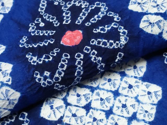 平和屋着物∴夏物 浴衣 有松鳴海絞り 天井菊文 綿 逸品 CABH1288ng