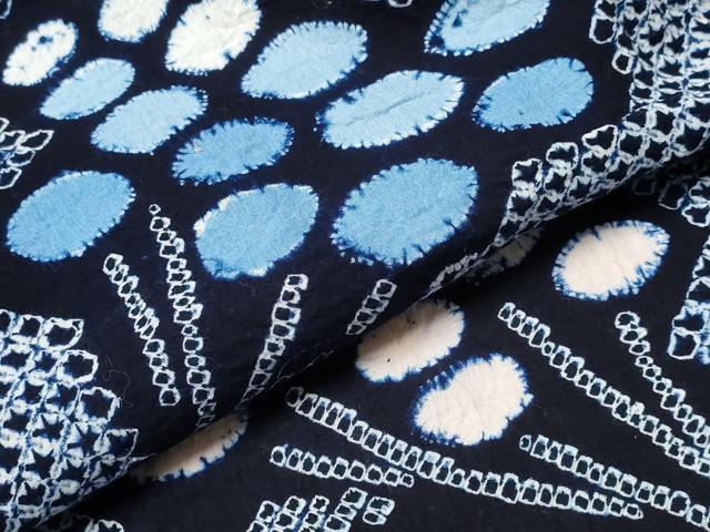 平和屋着物∴夏物 浴衣 有松鳴海絞り 枝花文 綿 逸品 CABH1290ng