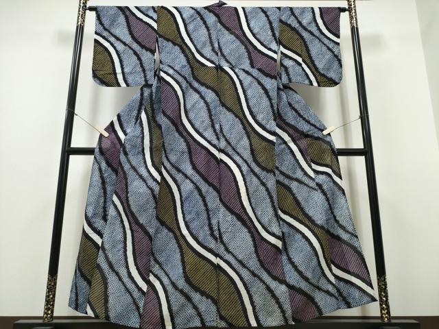 平和屋着物∴夏物 浴衣 有松鳴海絞り 流水文 綿 逸品 CABH1293ng