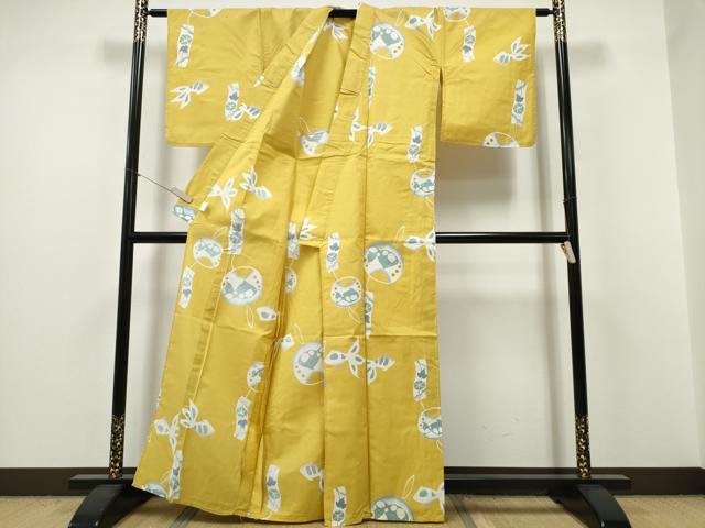 平和屋着物∴夏物 浴衣 注染 金魚 風鈴 綿 逸品 CABH1303ng