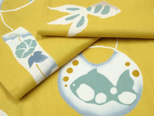 平和屋着物∴夏物 浴衣 注染 金魚 風鈴 綿 逸品 CABH1303ng