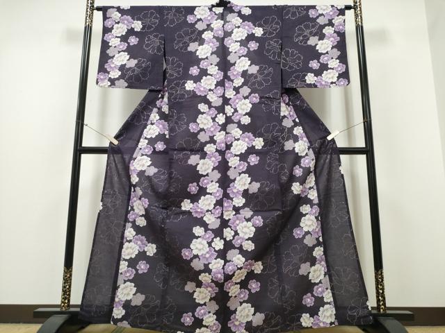 平和屋着物∴夏物 浴衣 牡丹 ラメ 金彩 綿 逸品 CABH1306ng