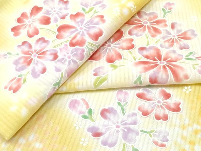平和屋着物∴夏物 浴衣 草花文 綿 逸品 CABH1310ng