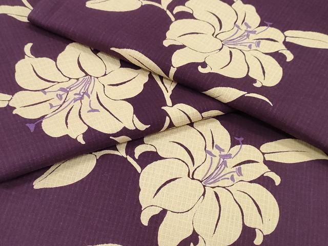 平和屋着物∴夏物 浴衣 綿紅梅 手縫い 百合 日本製 綿 逸品 CABH1319ng