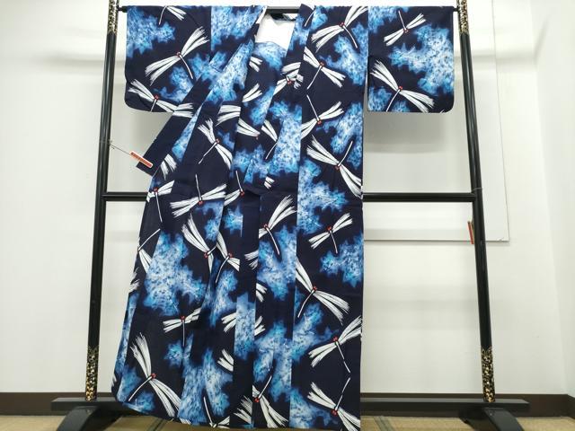 平和屋着物∴夏物 浴衣 注染 蜻蛉 トンボ 日本製 綿 逸品 CABH1323ng