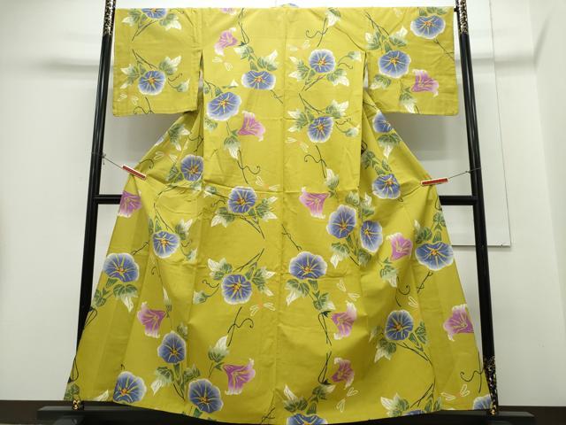 平和屋着物∴夏物 浴衣 注染 朝顔 綿 逸品 CABH1331ng