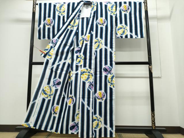 平和屋着物∴夏物 浴衣 鞠 間道 金彩 綿 逸品 CABH1332ng