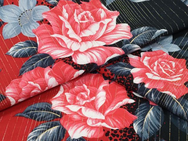 平和屋着物∴夏物 浴衣 手縫い 薔薇 間道 ラメ糸 綿 逸品 CABH1333ng