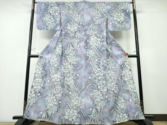 平和屋着物∴夏物 浴衣 有松鳴海絞り 芝草枝牡丹 綿 逸品 CABH1347ng