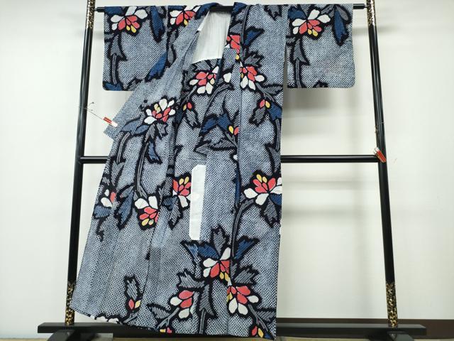 平和屋着物∴夏物 浴衣 有松鳴海絞り 枝牡丹文 綿 逸品 CABH1351ng