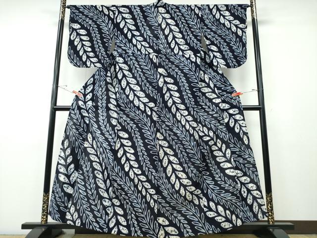 平和屋着物∴夏物 浴衣 有松鳴海絞り 枝葉文 綿 逸品 CABH1355ng