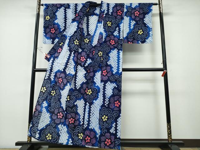 平和屋着物∴夏物 浴衣 有松鳴海絞り 舞花間道 綿 逸品 未使用 CABH1357ng