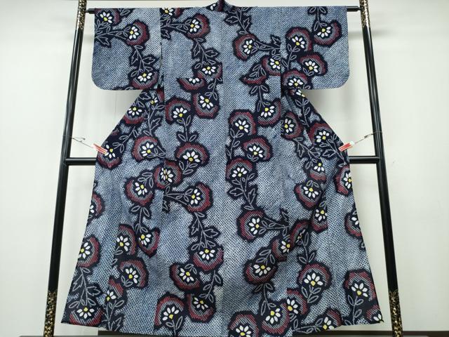 平和屋着物∴夏物 浴衣 有松鳴海絞り 草花文 綿 逸品 CABH1364ng
