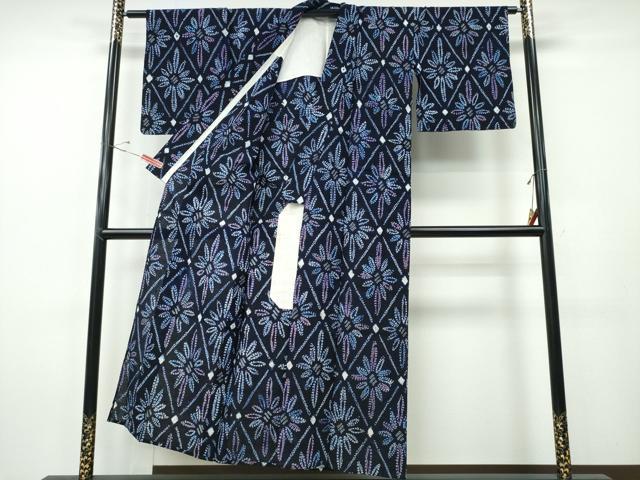 平和屋着物∴夏物 浴衣 有松鳴海絞り 天井花文 綿 逸品 CABH1365ng