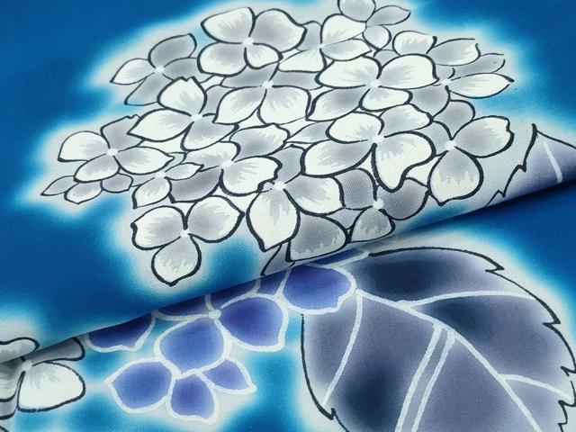 平和屋着物∴夏物 浴衣 注染 紫陽花 綿 逸品 CABH1372ng