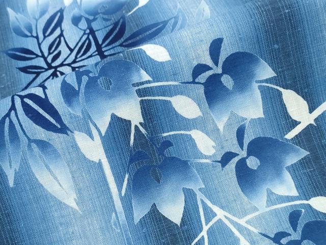 平和屋着物∴夏物 浴衣 注染 蜻蛉 藤の花間道 綿 逸品 CABH1374ng