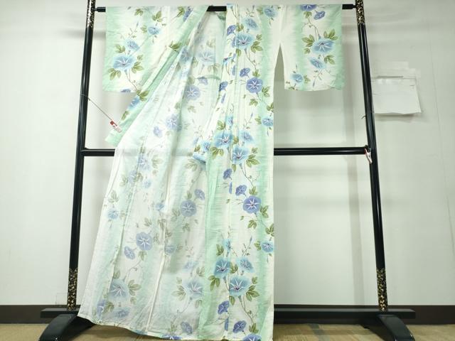 平和屋着物∴夏物 浴衣 綿絽 朝顔 綿 逸品 CABH1376ng