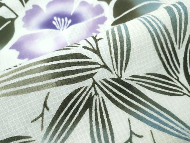 平和屋着物∴夏物 浴衣 綿紅梅 撫子 笹竹文 綿 逸品 CABH1380ng
