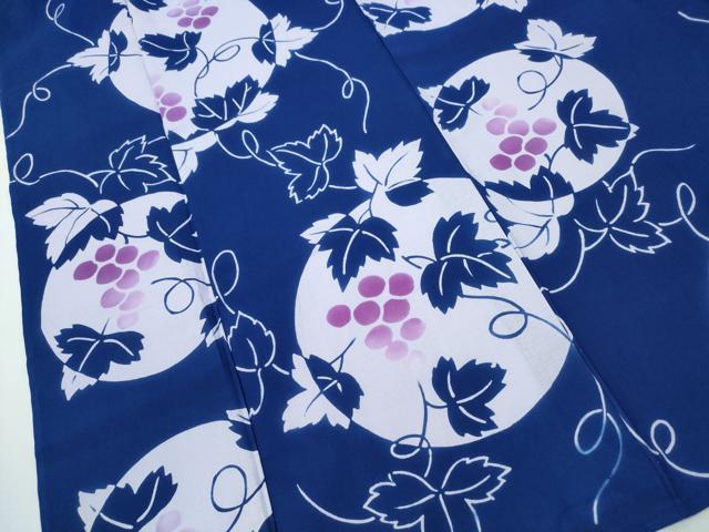 平和屋着物∴夏物 浴衣 満月 葡萄蔦の葉文 綿 逸品 未使用 CABH1389ng