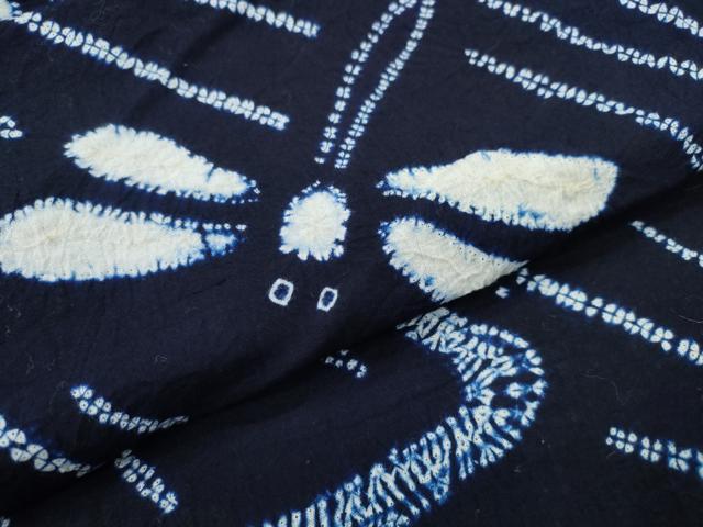平和屋着物∴夏物 浴衣 有松鳴海絞り 蜻蛉 トンボ 流水文 綿 逸品 CABH1422ng