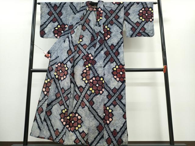 平和屋着物∴夏物 浴衣 有松鳴海絞り 天井花文 綿 逸品 CABH1424ng