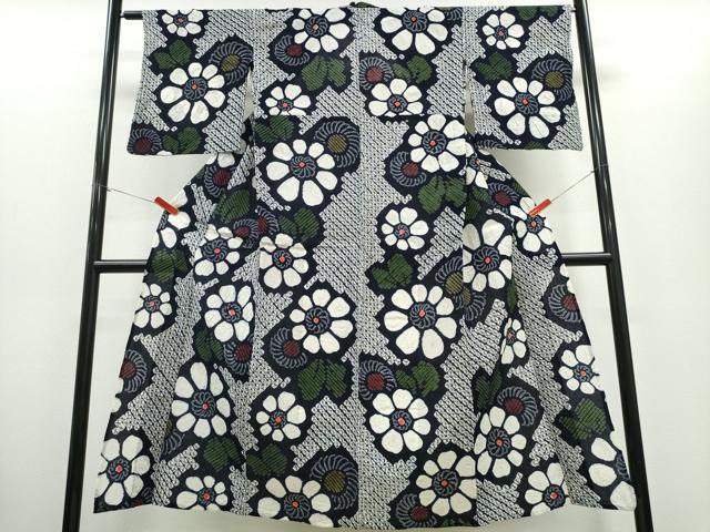 平和屋着物∴夏物 浴衣 有松鳴海絞り 舞菊文 綿 逸品 CABH1425ng