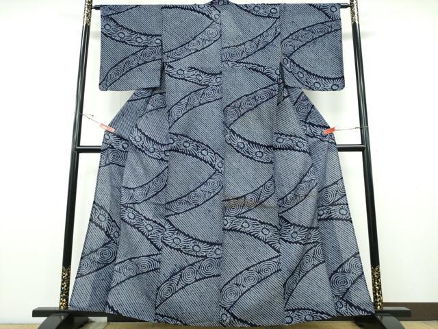 平和屋着物∴夏物 浴衣 有松鳴海絞り 熨斗花文 綿 逸品 CABH1427ng