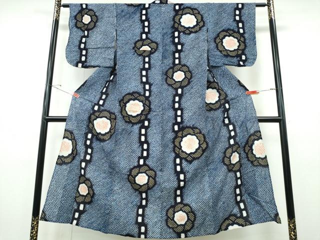 平和屋着物∴夏物 浴衣 有松鳴海絞り 舞花文 綿 逸品 CABH1428ng