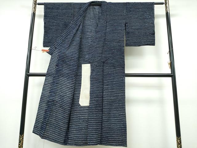 平和屋着物∴夏物 浴衣 有松鳴海絞り 横段吉祥文 綿 逸品 CABH1435ng