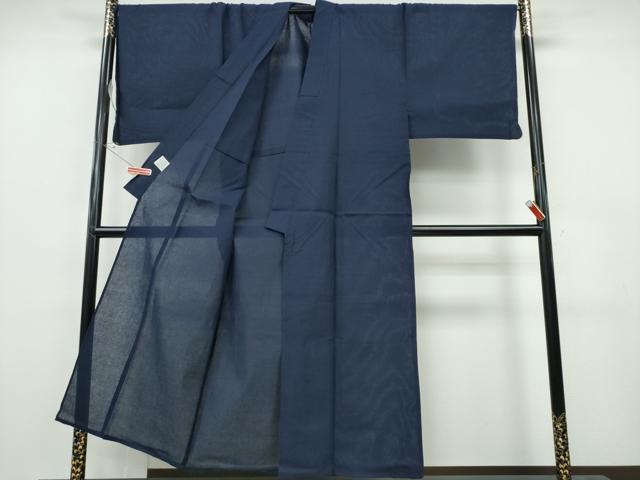 平和屋着物∴夏物 男性 浴衣 めんあさしじら 濃藍色 綿麻 逸品 新品 CABH1451ng