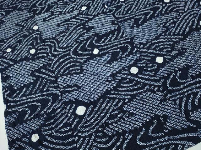 平和屋着物∴夏物 浴衣 有松鳴海絞り 霞流水文 綿 逸品 CABH1469ng