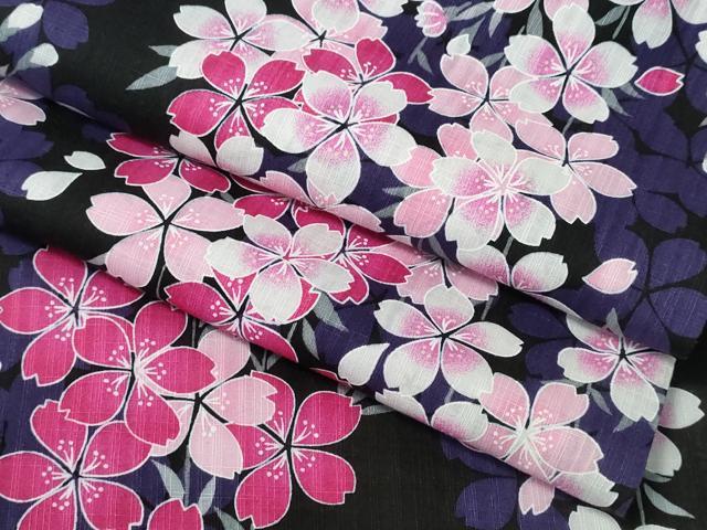 平和屋着物∴夏物 浴衣 枝垂れ桜 綿 逸品 CABH1484ng