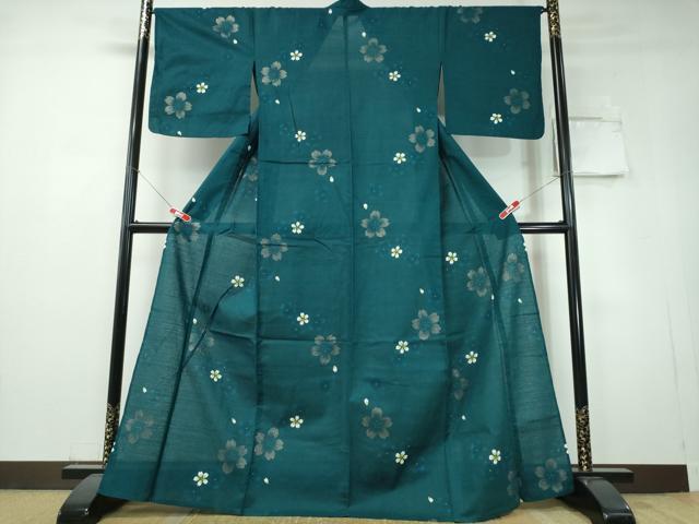 平和屋着物∴夏物 浴衣 舞桜 ラメ 綿 逸品 CABH1486ng