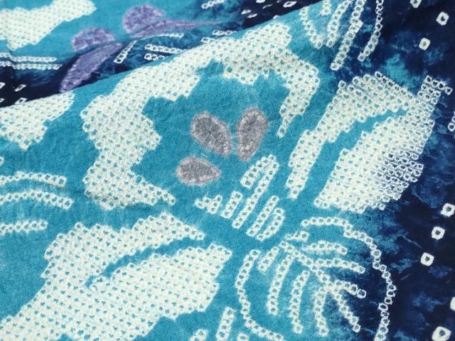 平和屋着物∴夏物 浴衣 有松鳴海絞り 流水桐花舞蝶文 綿 逸品 CABH1491ng