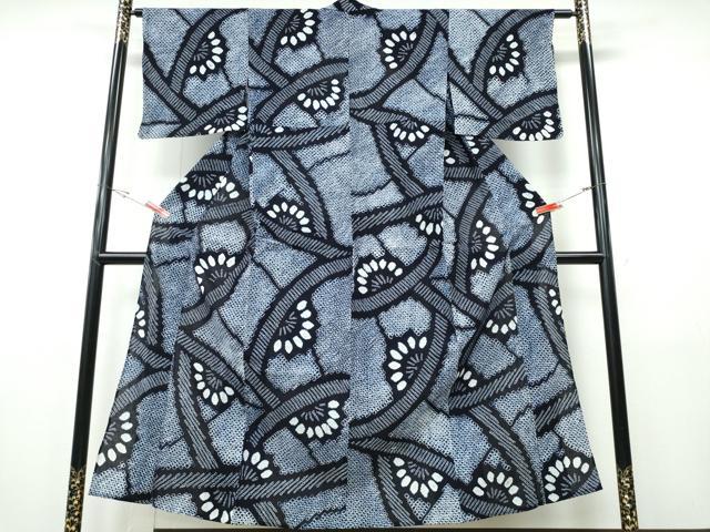 平和屋着物∴夏物 浴衣 有松鳴海絞り 枝花文 綿 逸品 CABH1493ng