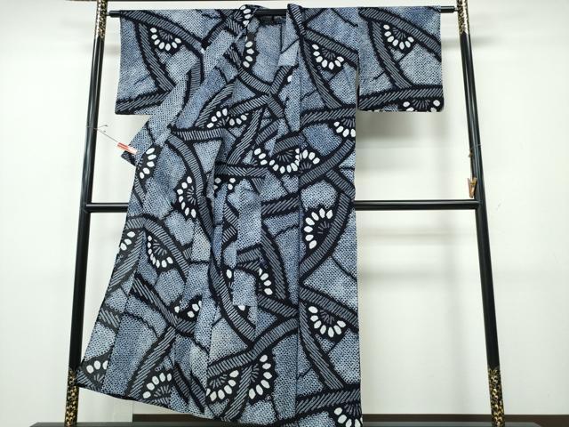 平和屋着物∴夏物 浴衣 有松鳴海絞り 枝花文 綿 逸品 CABH1493ng