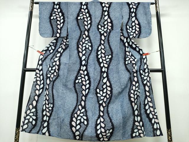 平和屋着物∴夏物 浴衣 有松鳴海絞り 枝葉文 綿 逸品 CABH1494ng