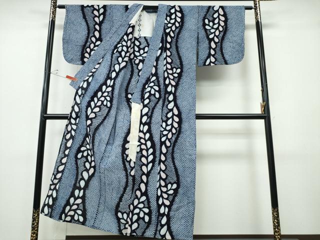 平和屋着物∴夏物 浴衣 有松鳴海絞り 枝葉文 綿 逸品 CABH1494ng
