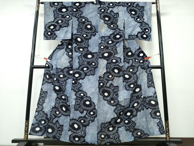 平和屋着物∴夏物 浴衣 有松鳴海絞り 舞菊文 綿 逸品 CABH1503ng