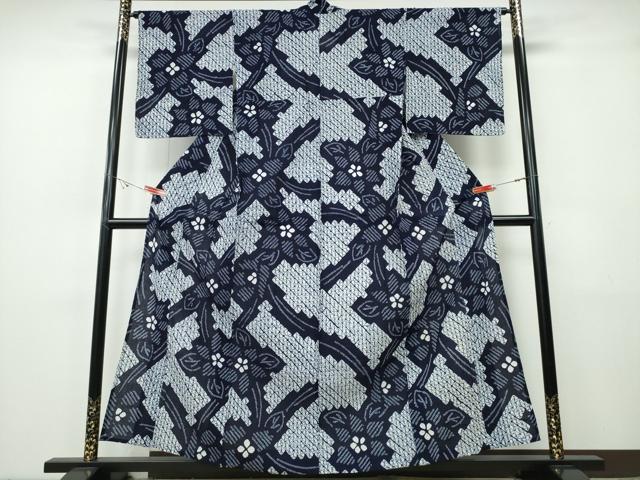 平和屋着物∴夏物 浴衣 有松鳴海絞り 舞花文 綿 逸品 未使用 CABH1504ng